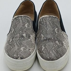 Cocci Shoes Womens 7 Snake Pattern Slip On‎ Gray White Leather